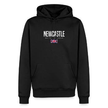 Newcastle Vereinigtes Königreich - Männer Premium Bio Hoodie - Schwarz - Vorne - Nico (187cm)
