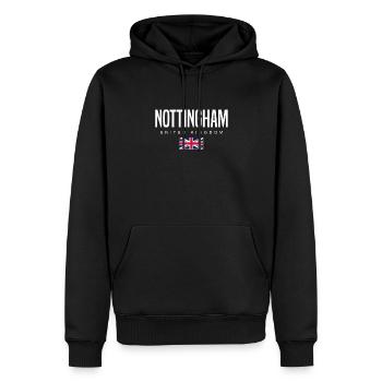 Nottingham England Großbritannien - Männer Premium Bio Hoodie - Schwarz - Vorne - Nico (187cm)