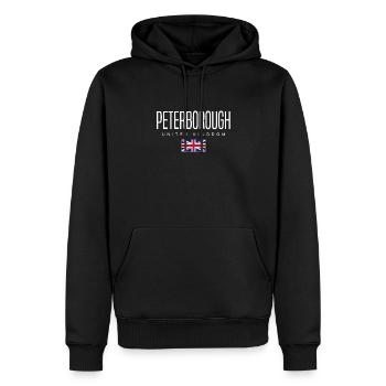 Peterborough England Großbritannien - Männer Premium Bio Hoodie - Schwarz - Vorne - Nico (187cm)