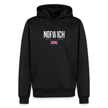 Norwich, Royaume-Uni - Sweat à capuche Premium bio Homme - noir - Devant - Nico (187cm)