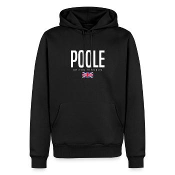 Poole England Großbritannien - Männer Premium Bio Hoodie - Schwarz - Vorne - Nico (187cm)