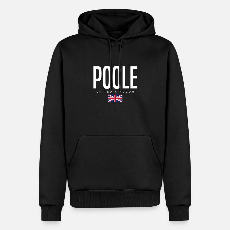 Poole, Angleterre, Royaume-Uni - Sweat à capuche Premium bio Homme - noir