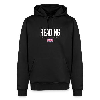 Reading England Großbritannien - Männer Premium Bio Hoodie - Schwarz - Vorne - Nico (187cm)