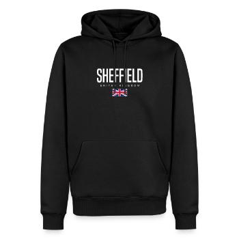 Sheffield England Großbritannien - Männer Premium Bio Hoodie - Schwarz - Vorne - Nico (187cm)