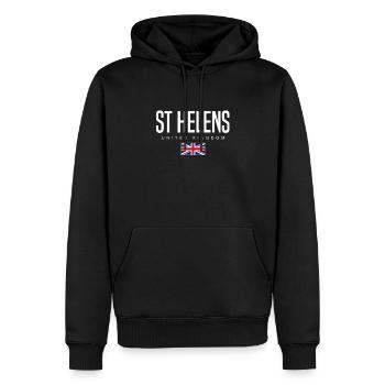 St. Helens, Angleterre, Royaume-Uni - Sweat à capuche Premium bio Homme - noir - Devant - Nico (187cm)