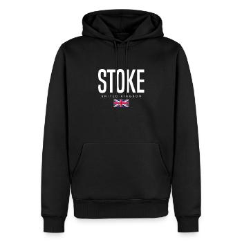 Stoke England Großbritannien - Männer Premium Bio Hoodie - Schwarz - Vorne - Nico (187cm)