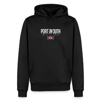Portsmouth England Großbritannien - Männer Premium Bio Hoodie - Schwarz - Vorne - Nico (187cm)