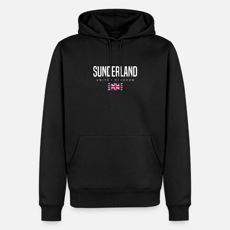 Sunderland, Angleterre, Royaume-Uni - Sweat à capuche Premium bio Homme - noir