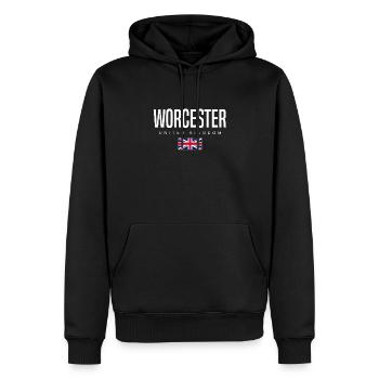 Worcester, Angleterre, Royaume-Uni - Sweat à capuche Premium bio Homme - noir - Devant - Nico (187cm)