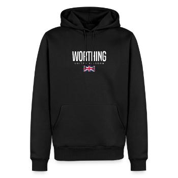 Worthing England Großbritannien - Männer Premium Bio Hoodie - Schwarz - Vorne - Nico (187cm)