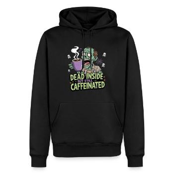 Lustiges Design mit kaffeesüchtigen Zombie - Männer Premium Bio Hoodie - Schwarz - Vorne - Nico (187cm)