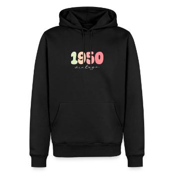 1950 Anniversaire Année de naissance - Sweat à capuche Premium bio Homme - noir - Devant - Nico (187cm)