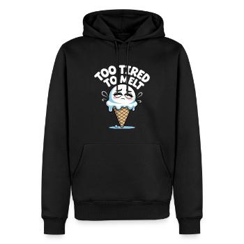 Zu müde zum Schmelzen - Eiscreme-Design - Männer Premium Bio Hoodie - Schwarz - Vorne - Nico (187cm)