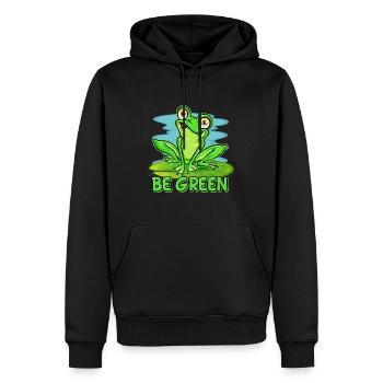 Froschliebhaber | Grün sein - Männer Premium Bio Hoodie - Schwarz - Vorne - Nico (187cm)