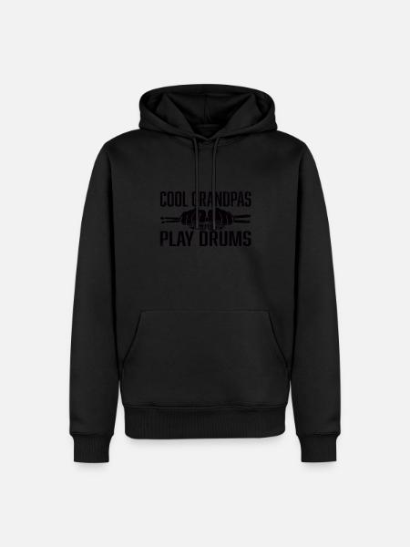Cool Grandpas Play Drums Drôle Cadeau Pour Batteur - Sweat à capuche Premium bio Homme - noir