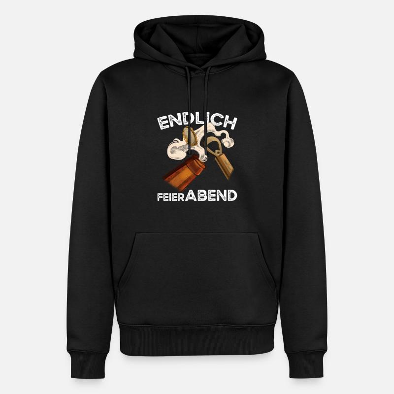 Endlich Feierabend Bier - Männer Premium Bio Hoodie - Schwarz