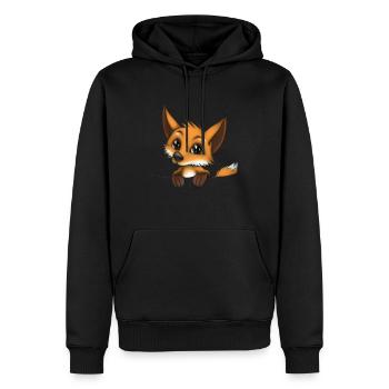 Kleiner süßer Fuchs - Männer Premium Bio Hoodie - Schwarz - Vorne - Nico (187cm)