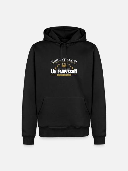 Uniprofessor - Männer Premium Bio Hoodie - Schwarz