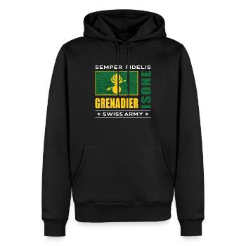 Grenadier - Männer Premium Bio Hoodie - Schwarz - Vorne - Nico (187cm)