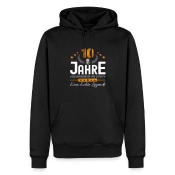 Beamter 10 Jahre Jubiläum - Männer Premium Bio Hoodie - Schwarz - Vorne - Nico (187cm)