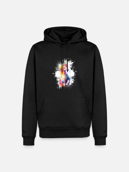 Einhorn Fabelwesen - Männer Premium Bio Hoodie - Schwarz