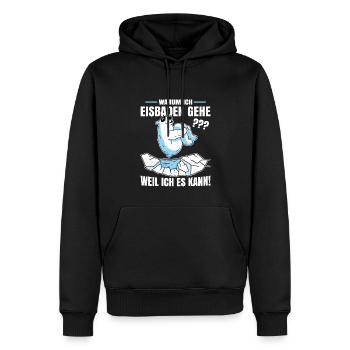 Eisbaden - Männer Premium Bio Hoodie - Schwarz - Vorne - Nico (187cm)