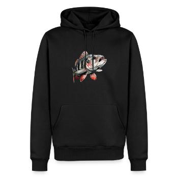 Barsch - Männer Premium Bio Hoodie - Schwarz - Vorne - Nico (187cm)