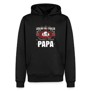 Volleyball Papa - Männer Premium Bio Hoodie - Schwarz - Vorne - Nico (187cm)