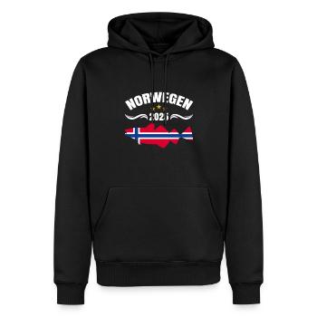 Norwegen Angeltour 2025 - Männer Premium Bio Hoodie - Schwarz - Vorne - Nico (187cm)