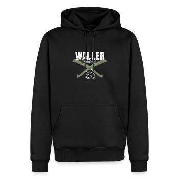 Waller Angeln - Männer Premium Bio Hoodie - Schwarz - Vorne - Nico (187cm)