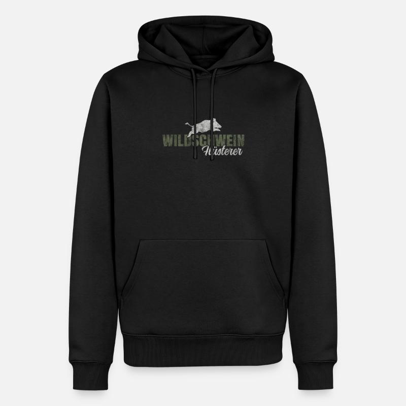 Wildschwein Flüsterer - Männer Premium Bio Hoodie - Schwarz