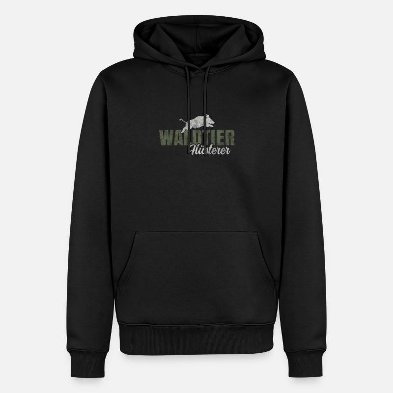 Waldtier Flüsterer - Männer Premium Bio Hoodie - Schwarz