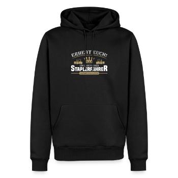 Staplerfahrer - Männer Premium Bio Hoodie - Schwarz - Vorne - Nico (187cm)