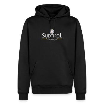 Südtirol Bergwandern - Männer Premium Bio Hoodie - Schwarz - Vorne - Nico (187cm)
