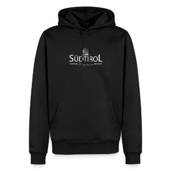 Bergwandern in Südtirol - Männer Premium Bio Hoodie - Schwarz - Vorne - Nico (187cm)