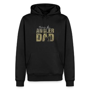 Bester Angler Papa - Männer Premium Bio Hoodie - Schwarz - Vorne - Nico (187cm)