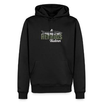 Heringe Angeln - Der Heringsflüsterer - Männer Premium Bio Hoodie - Schwarz - Vorne - Nico (187cm)