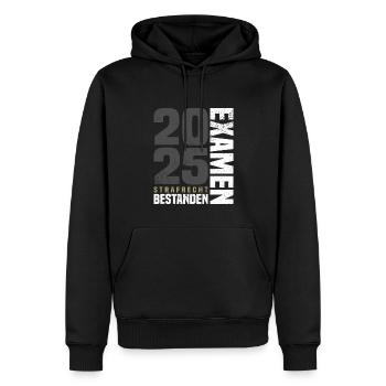 Strafrecht Examen Bestanden 2025 - Männer Premium Bio Hoodie - Schwarz - Vorne - Nico (187cm)