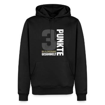 3 Punkte in Flensburg - Männer Premium Bio Hoodie - Schwarz - Vorne - Nico (187cm)