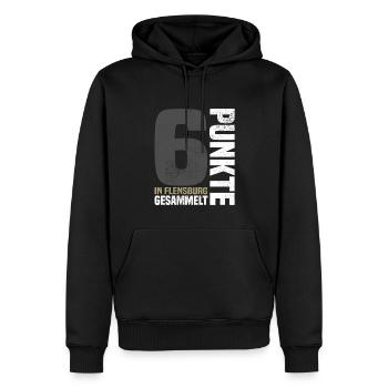 6 Punkte in Flensburg - Männer Premium Bio Hoodie - Schwarz - Vorne - Nico (187cm)