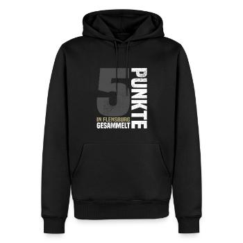 5 Punkte in Flensburg - Männer Premium Bio Hoodie - Schwarz - Vorne - Nico (187cm)