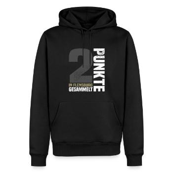2 Punkte in Flensburg - Männer Premium Bio Hoodie - Schwarz - Vorne - Nico (187cm)
