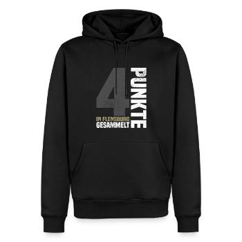 4 Punkte in Flensburg - Männer Premium Bio Hoodie - Schwarz - Vorne - Nico (187cm)