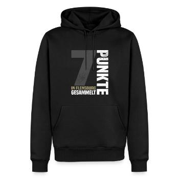 7 Punkte in Flensburg - Männer Premium Bio Hoodie - Schwarz - Vorne - Nico (187cm)