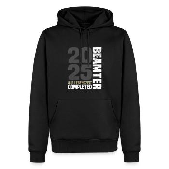 Beamter auf Lebenszeit 2025 - Männer Premium Bio Hoodie - Schwarz - Vorne - Nico (187cm)