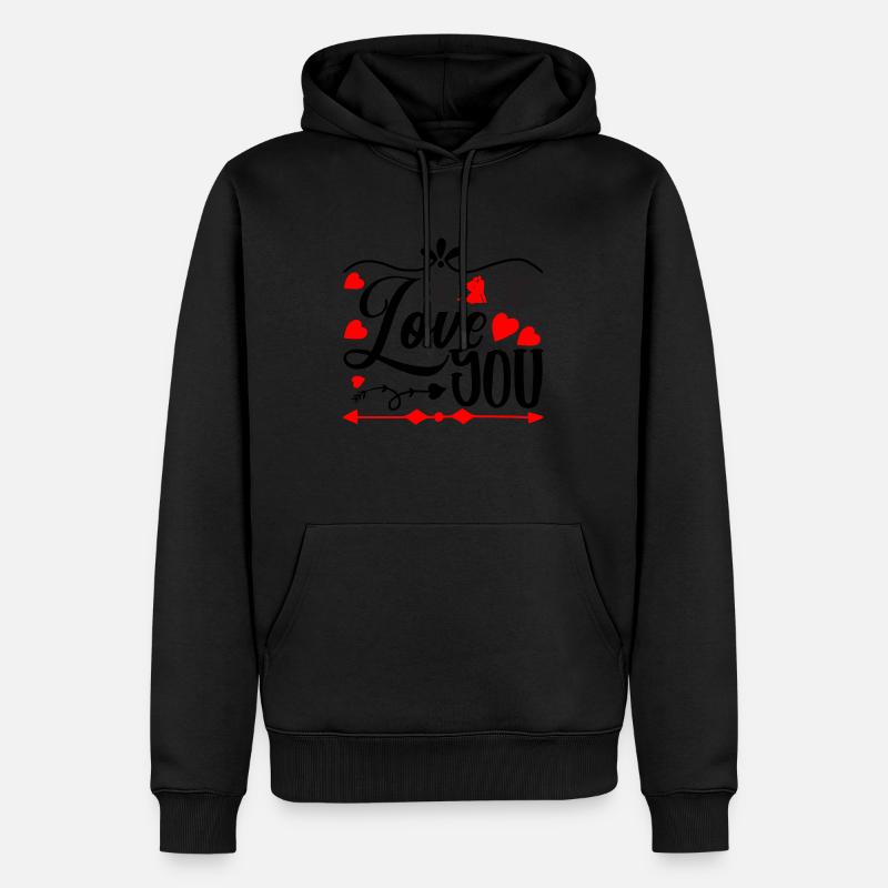 Liebe dich - Männer Premium Bio Hoodie - Schwarz