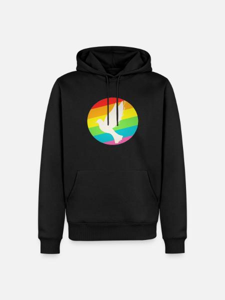 LGBT Rainbow Friend Dove - Men’s Premium Organic Hoodie - black