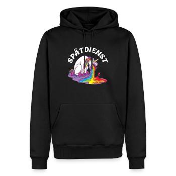 Überstunden Schichtdienst - Arbeiten macht spaß - Männer Premium Bio Hoodie - Schwarz - Vorne - Nico (187cm)