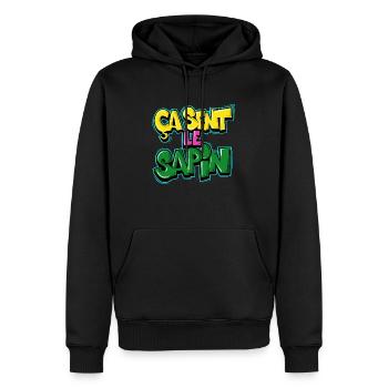 Ca sent le sapin - Sweat à capuche Premium bio Homme - noir - Devant - Nico (187cm)