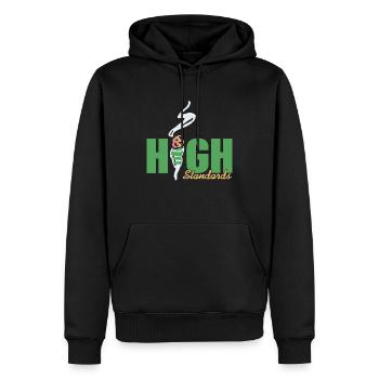 HIGH Standards Retro Awesome Designs - Men’s Premium Organic Hoodie - black - Front - Nico (187cm)